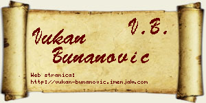 Vukan Bunanović vizit kartica
